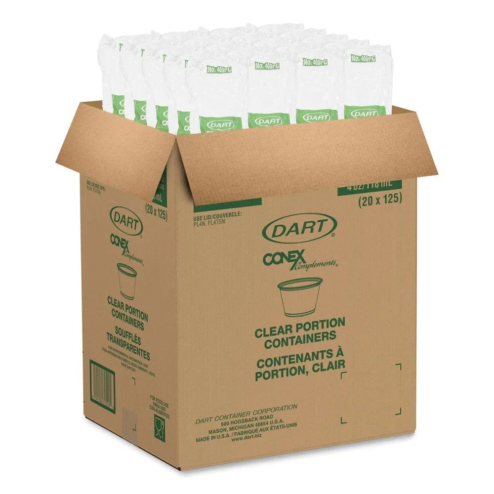 Dart 400PC Conex People 4 oz. Polypropylene Portion Containers - Clear (2500/Carton)]