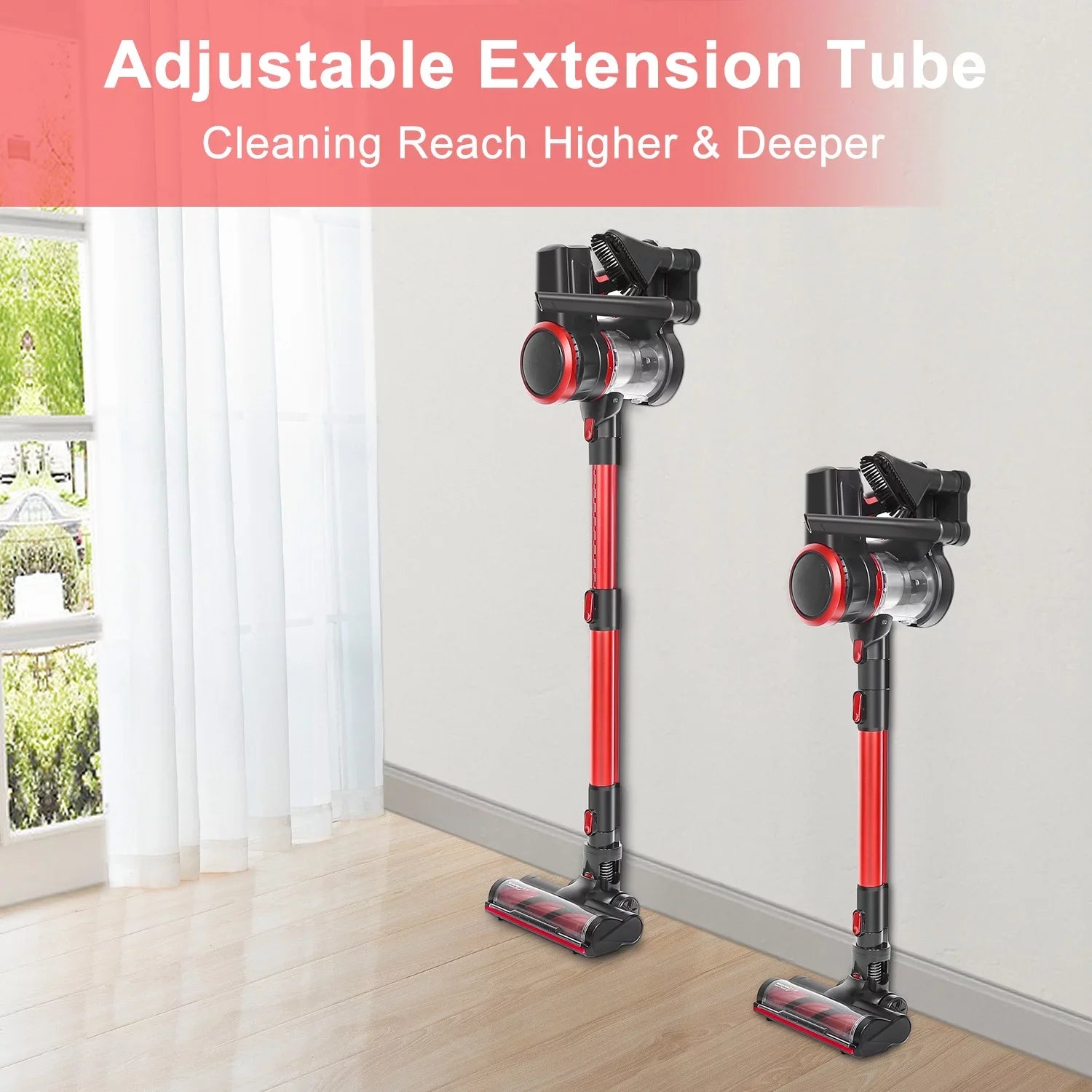 Cordless Stick Vacuum Cleaner 23KPA Brushless Motor for Hard Floor, Carpet, K17