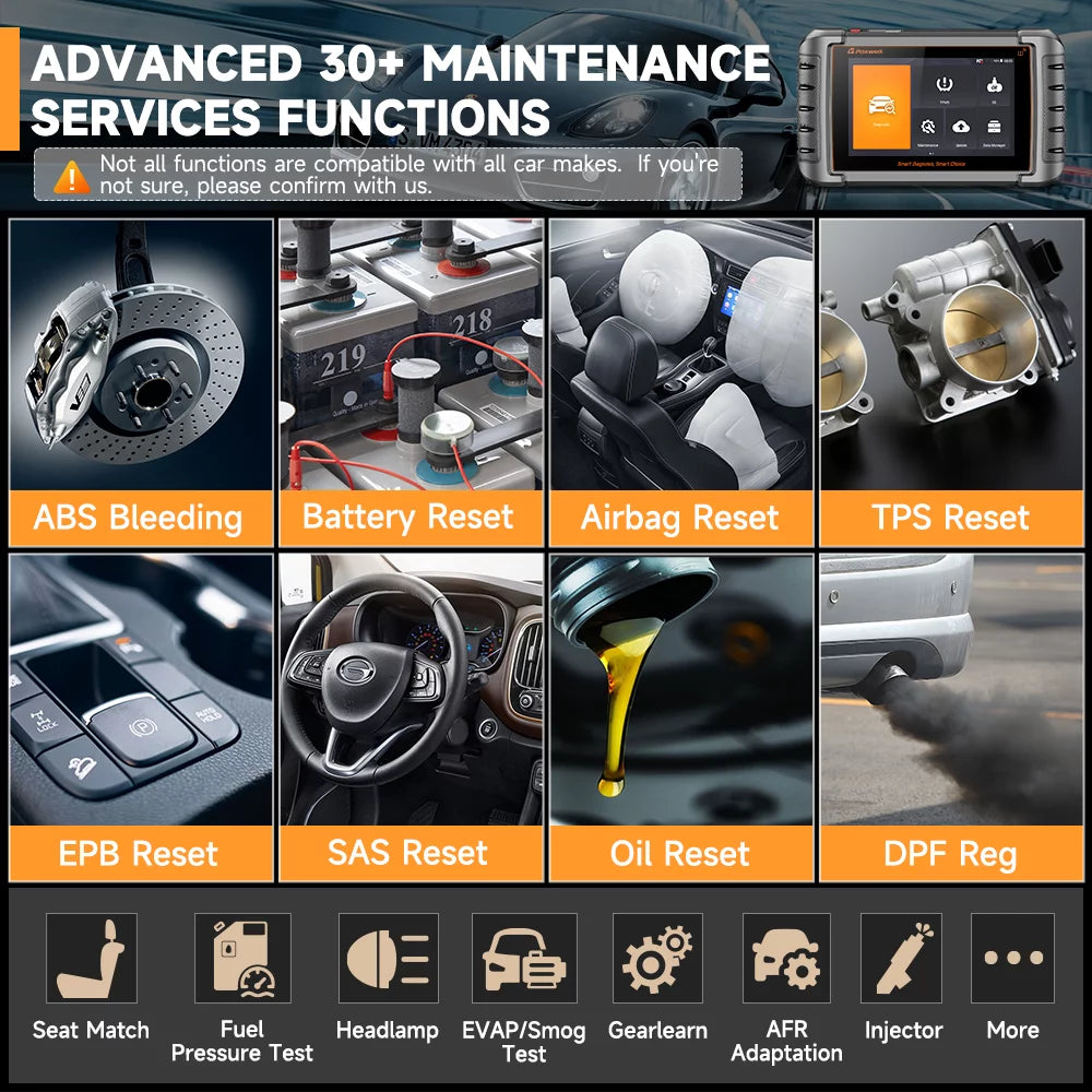 Foxwell NT809TS TPMS Relearn Programming Reset Tool Bi-directional Control Scan Tool OBD2 Automotive Scanner Scan Full Systems Oil Reset ABS Bleeding Injector Coding 30+ Reset Services Car Code Reader