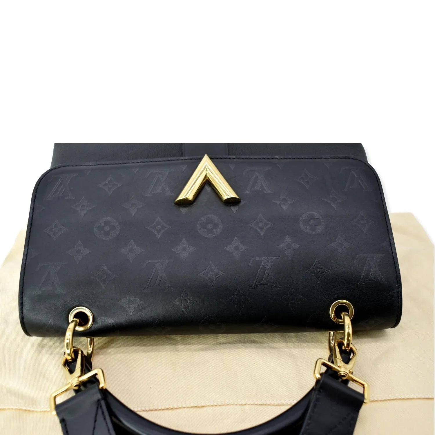 Pre-owned LOUIS VUITTON Very One Handle Monogram Leather Shoulder Bag Dark