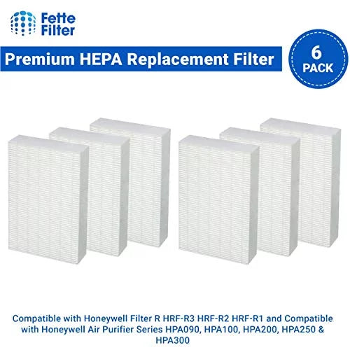 True HEPA Individuals Filter Pack Compatible with Honeywell Filter R HRF-R3 HRF-R2 HRF-R1 (Pack of 6)