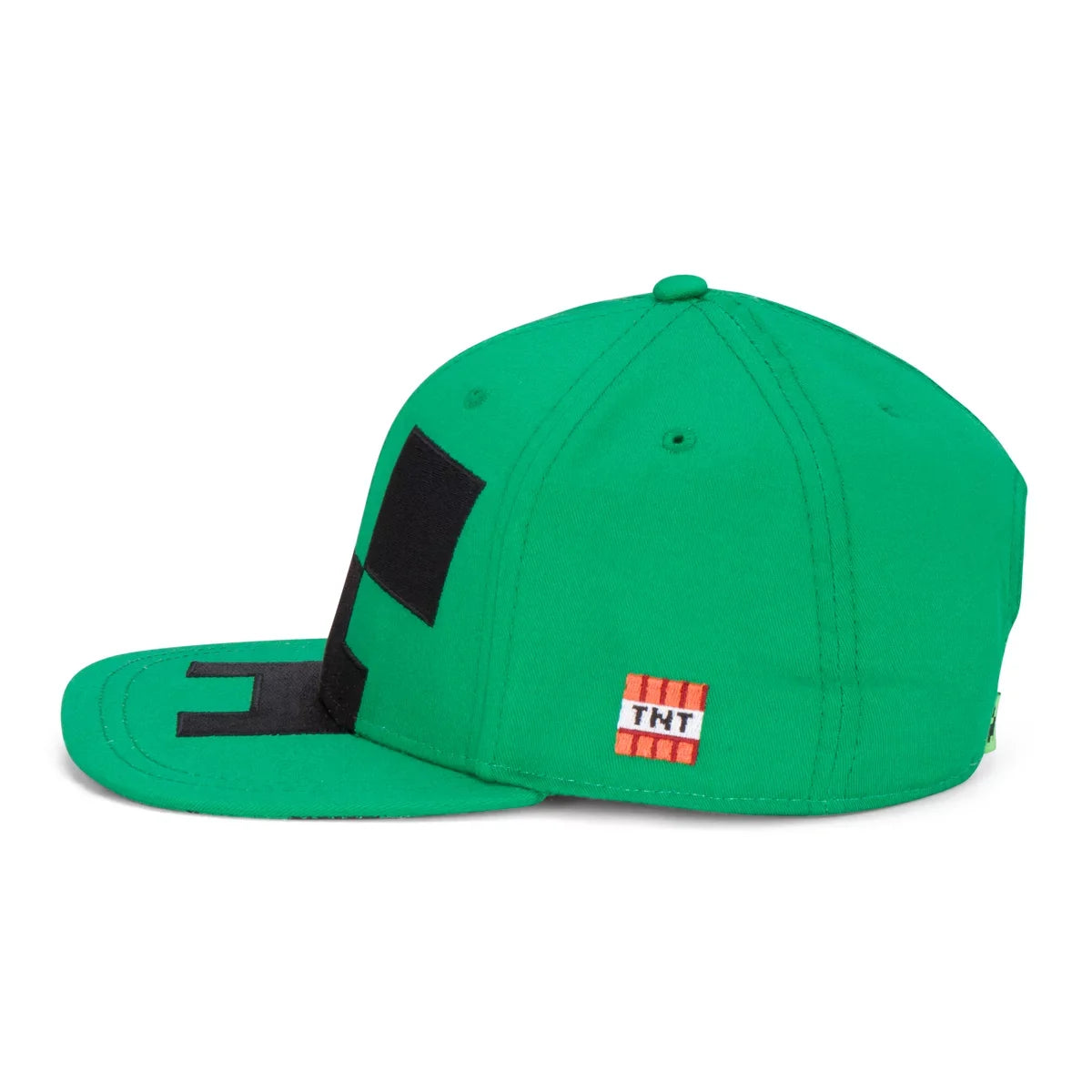 Minecraft Snapback Baseball Hat for Youth Boys or Girls - Green Creeper Face Mob, One Size