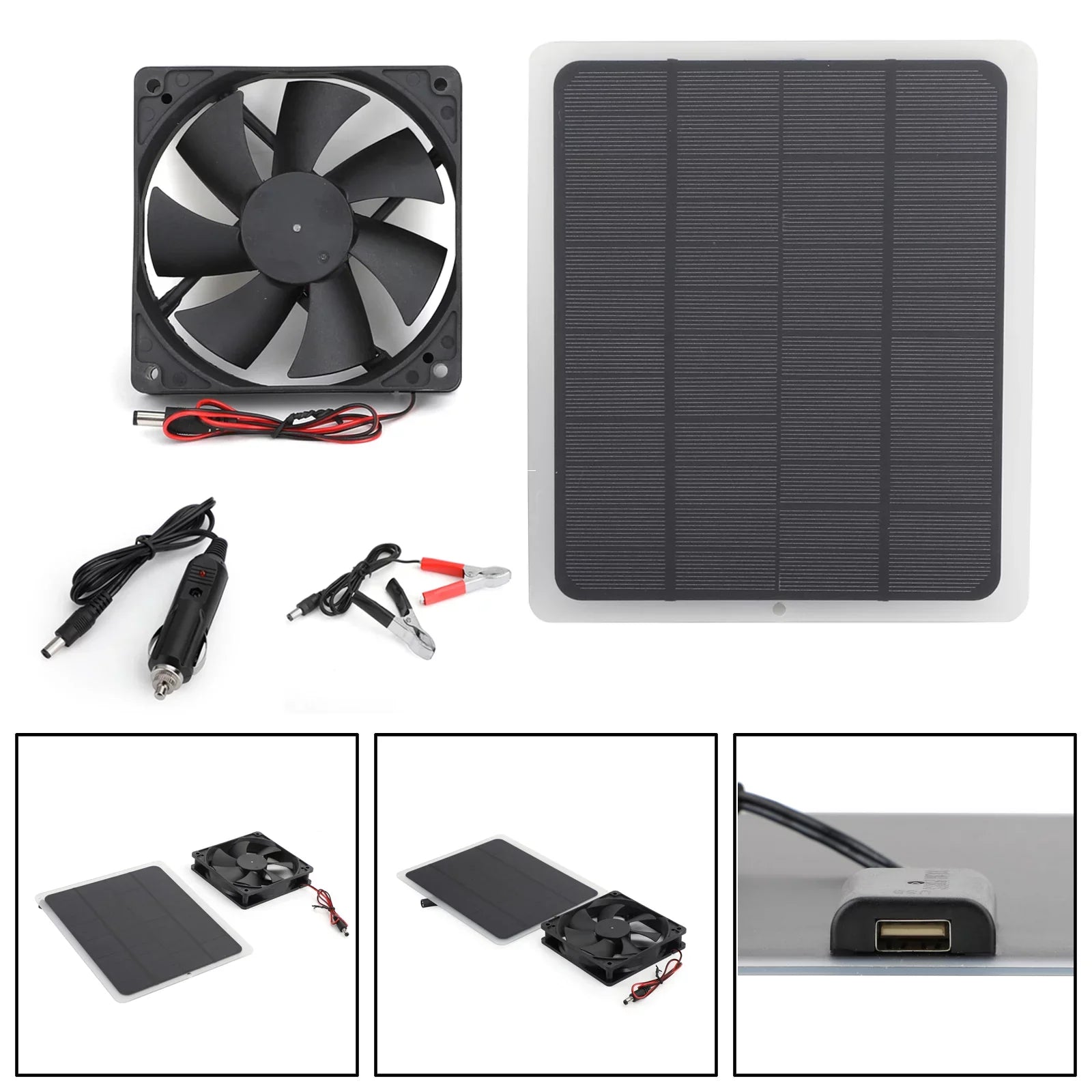 TOPTENG Solar Powered Fan Kit, 10w Solar Panel Fan Kit, 12V Outdoor Portable Mini Ventilator For Greenhouse Chicken House Pet Houses Camping Cooling Ventilation