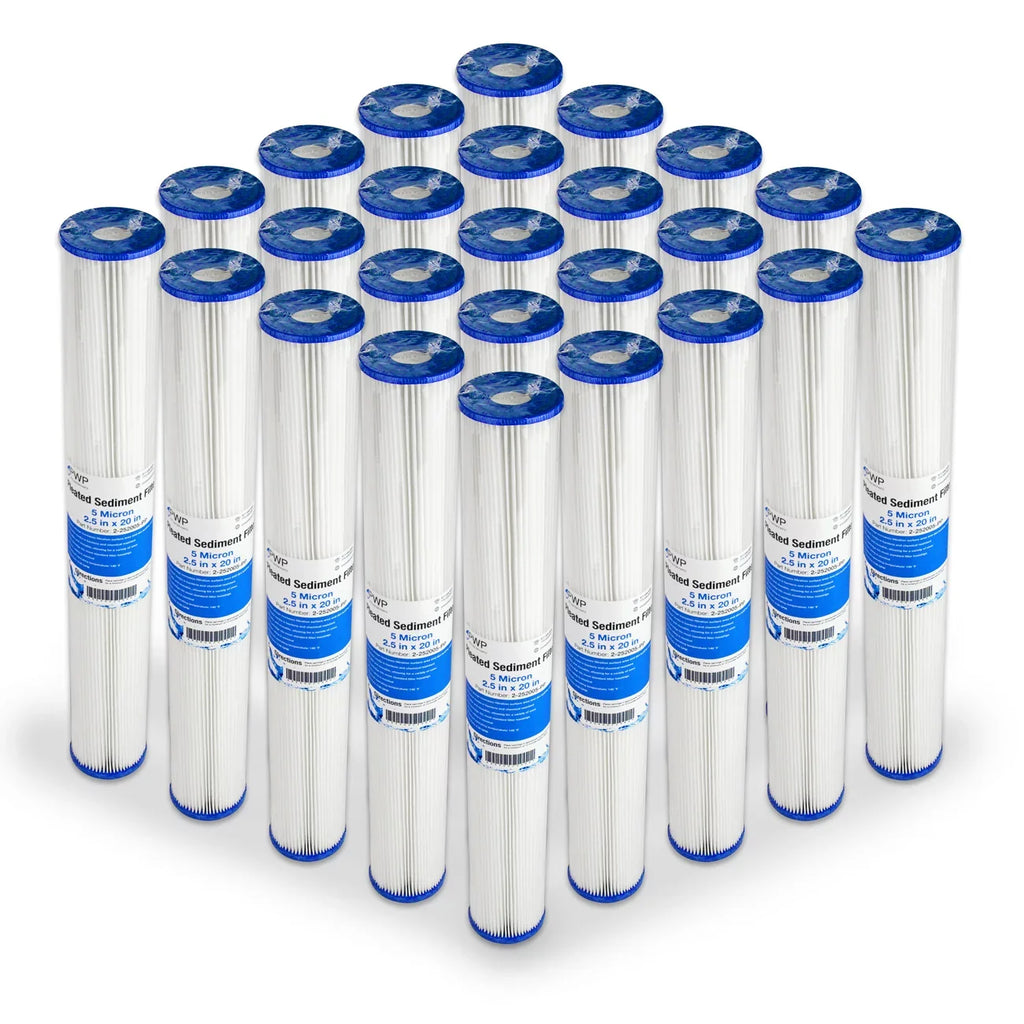Pleated Poly Individuals Water Filter Cartdrige 20x2.5" 5 micron 25 Pack