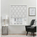 Exclusive Home Marseilles Damask 100% Dark Roman Shade, 34"x64", Silver