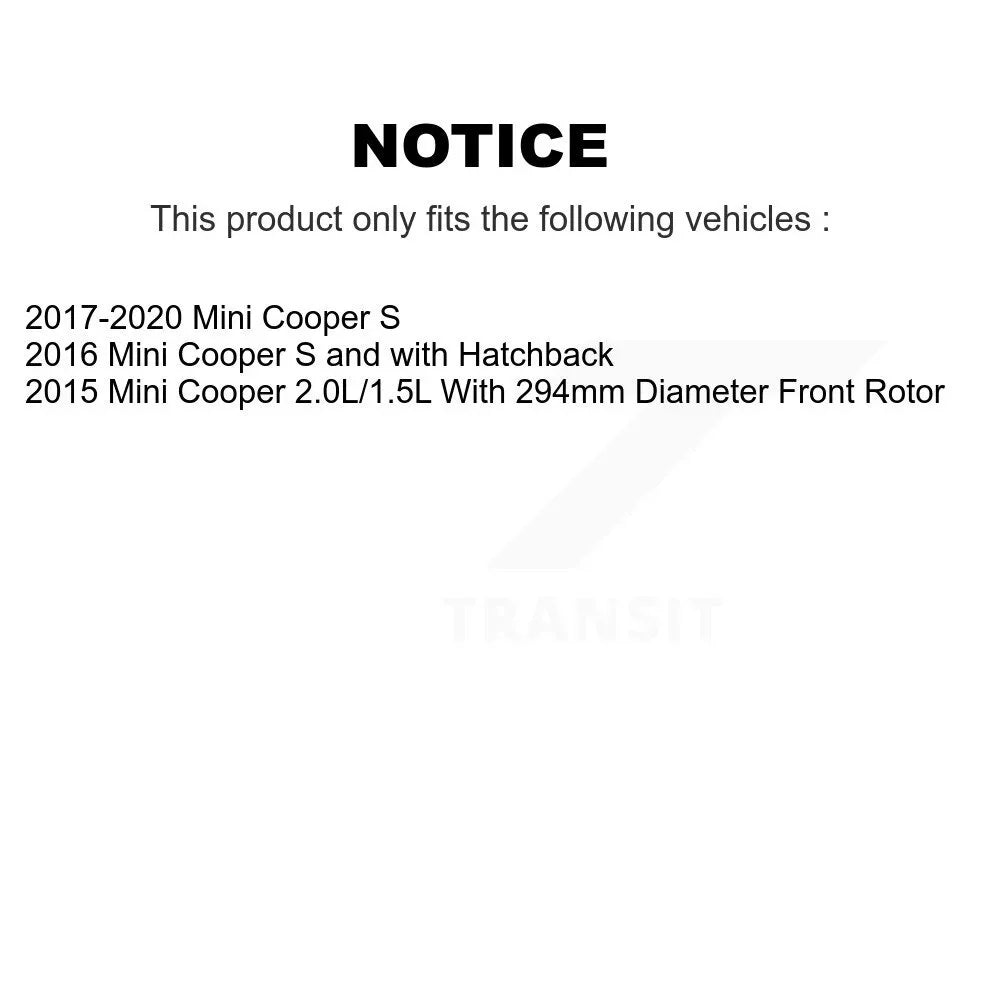 Transit Auto - Front Rear Coated Drilled Slotted Disc Brake Rotors And Semi-Metallic Pads Kit For Mini Cooper KDS-100773