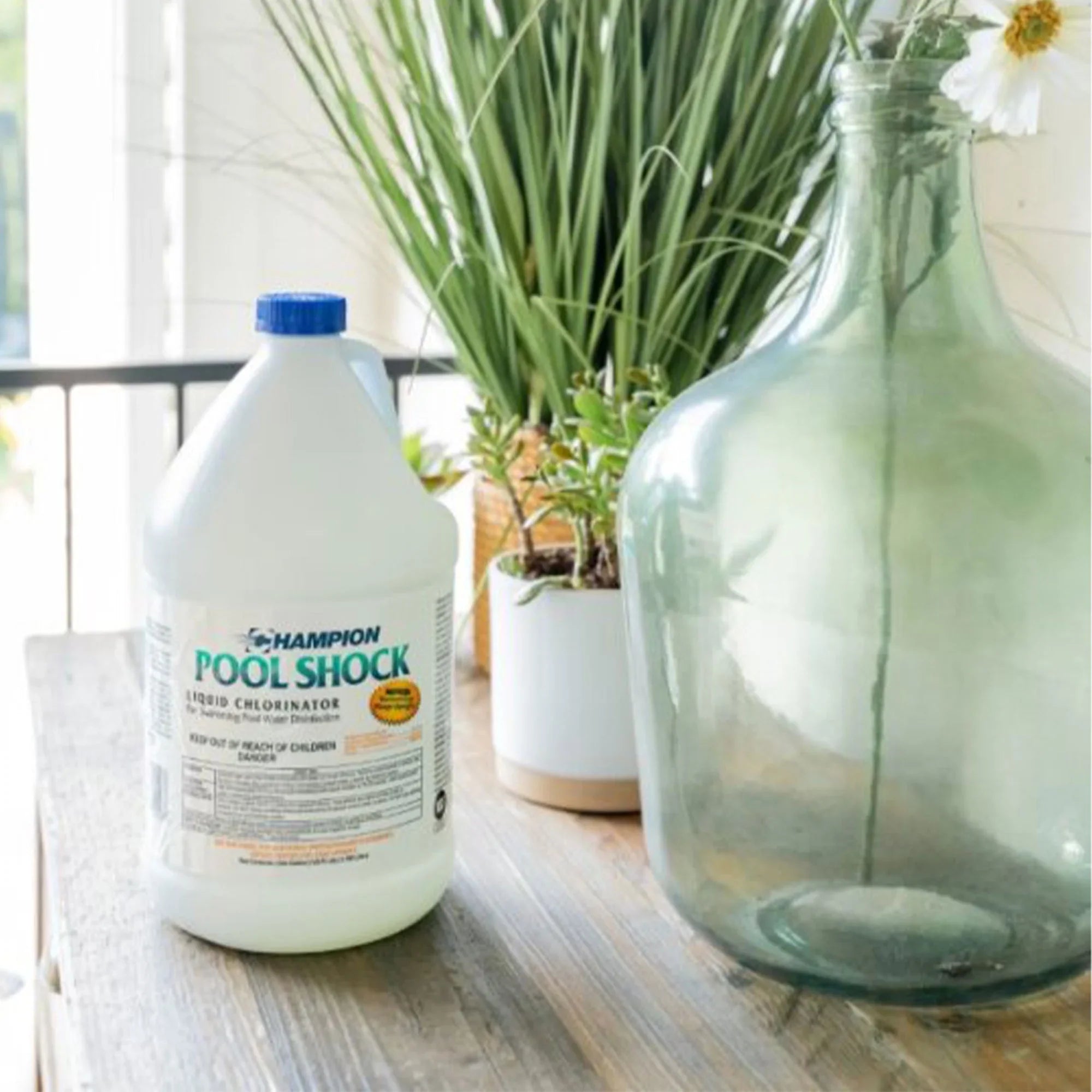 Champion Pool Shock Liquid Chlorinator for Pool Water Disinfection (4 Pack)