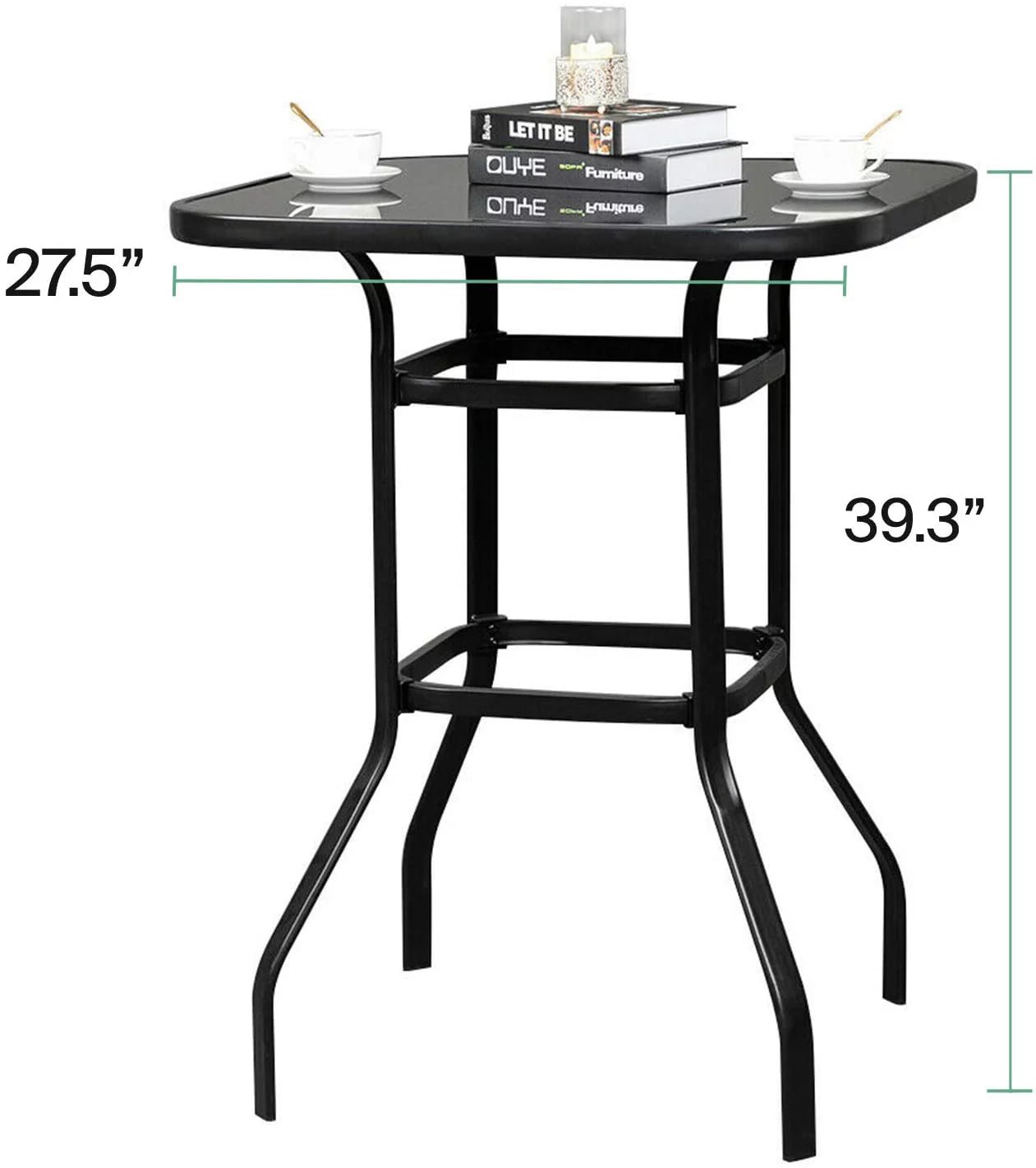 Scarlett Aesthetic Design With Solid Glass Bar Table For Indoor Use