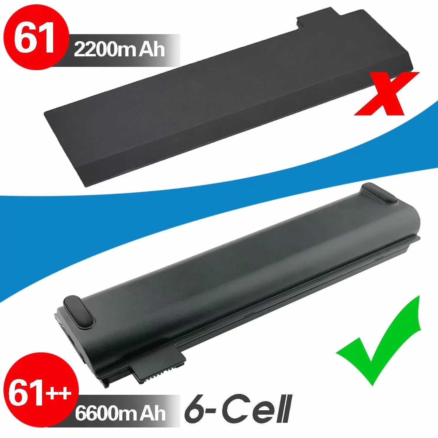 EBK 61++ People Laptop Battery Compatible with Lenovo ThinkPad A475 A485 TP25 P51S P52S T470 T480 T570 T580 Series 01AV492 01AV427 01AV428 (10.8V 72Wh)
