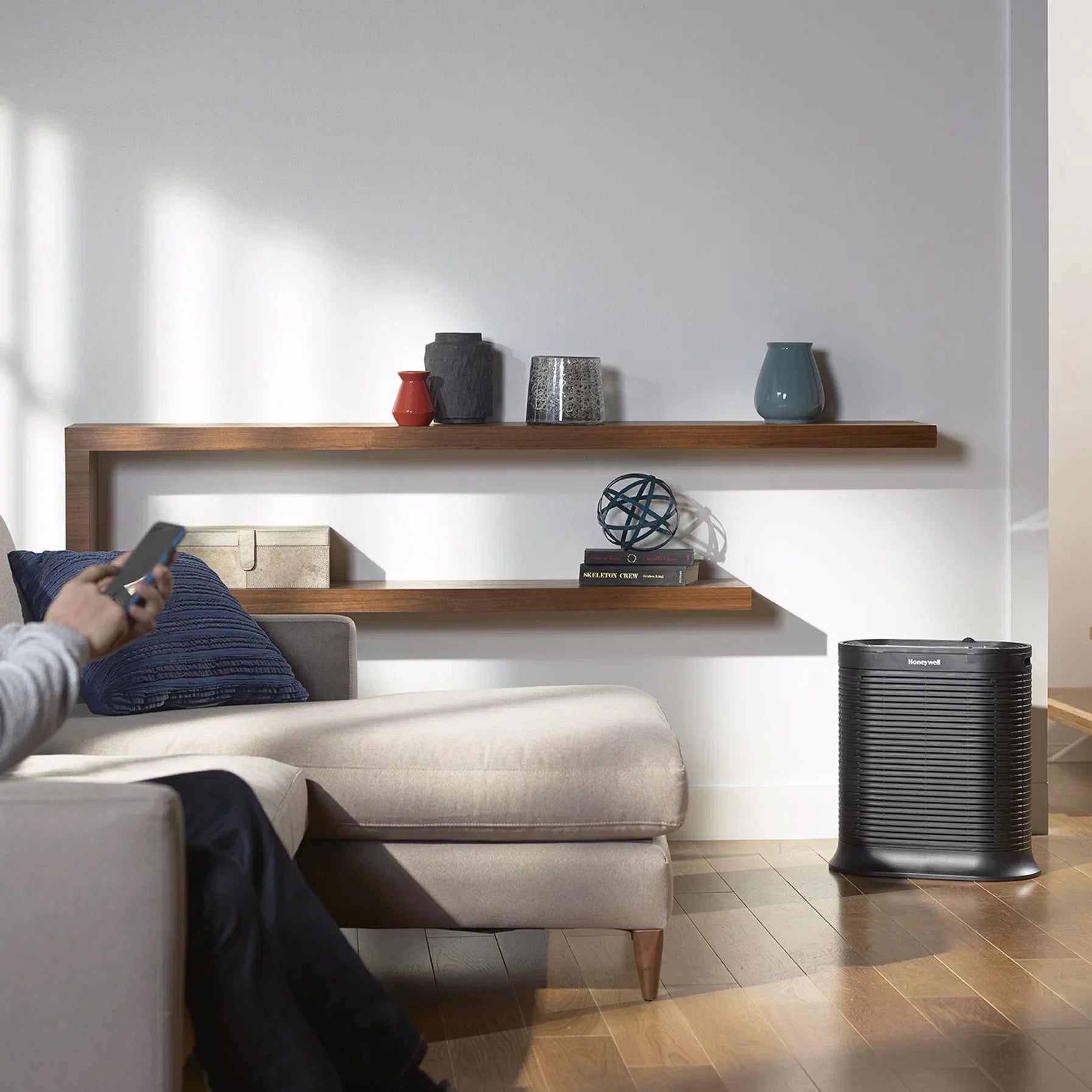 Honeywell Bluetooth HEPA Air Purifier for Large Rooms (310 sq ft), Midnight HPA250B