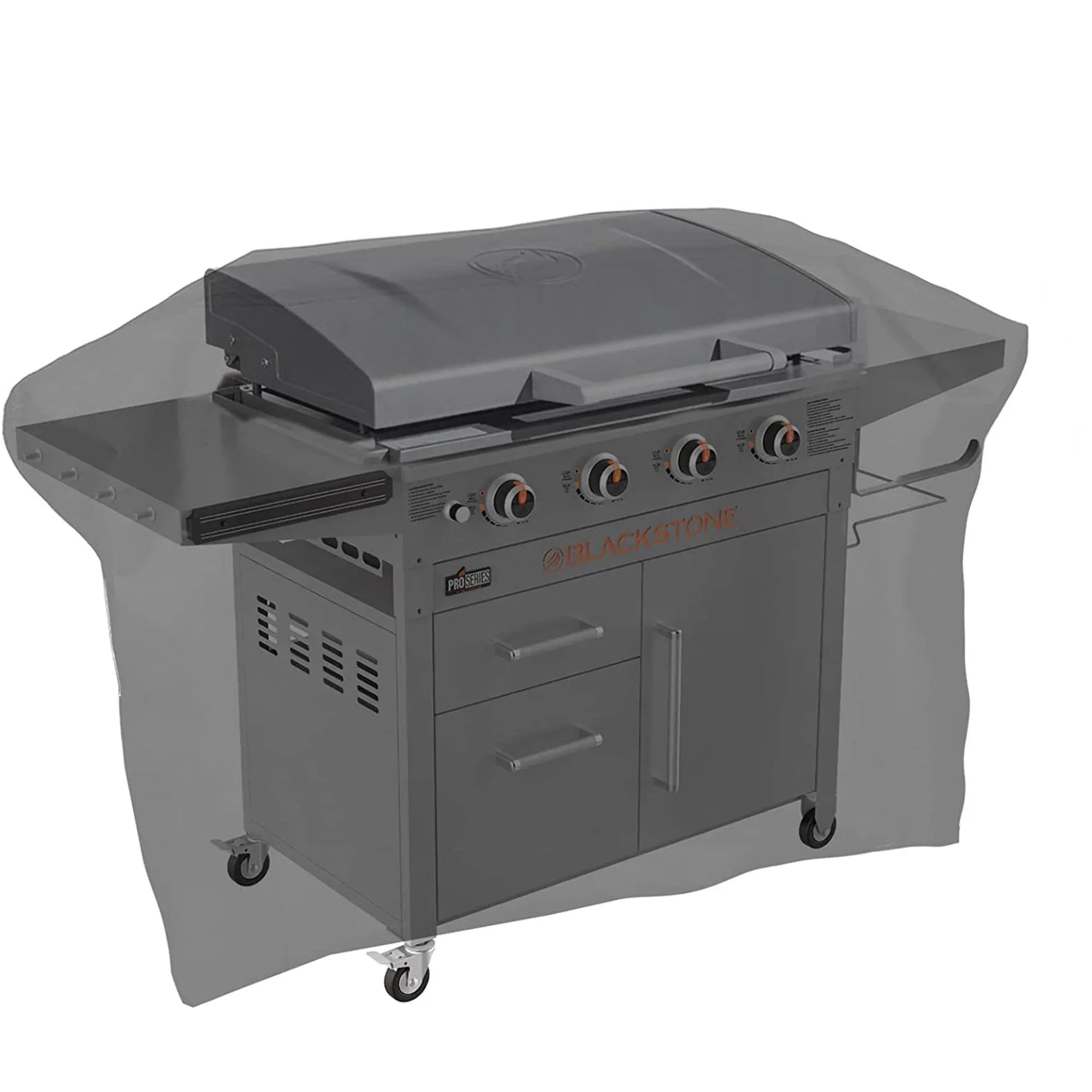 Heavy Duty 600D Polyester Cover Fits 5482 Ebony 36 inches Griddle Cooking Station with Hood,Also for Dark 28 inch XL,Outdoor Flat Top Gas Grill Cover with Straps
