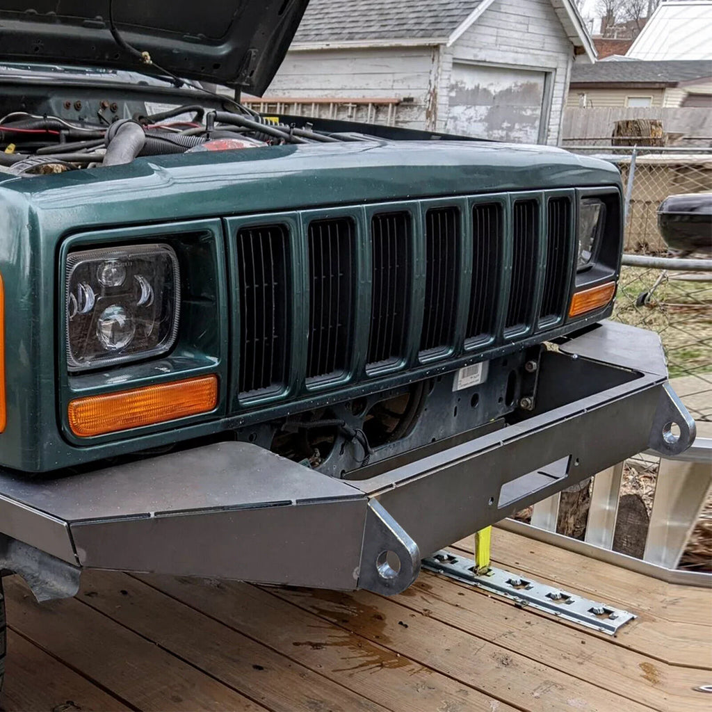 KOJEM DIY Front Bumper Bare Metal Kit for 1984-2001 Jeep Cherokee XJ Winch Mount Plate