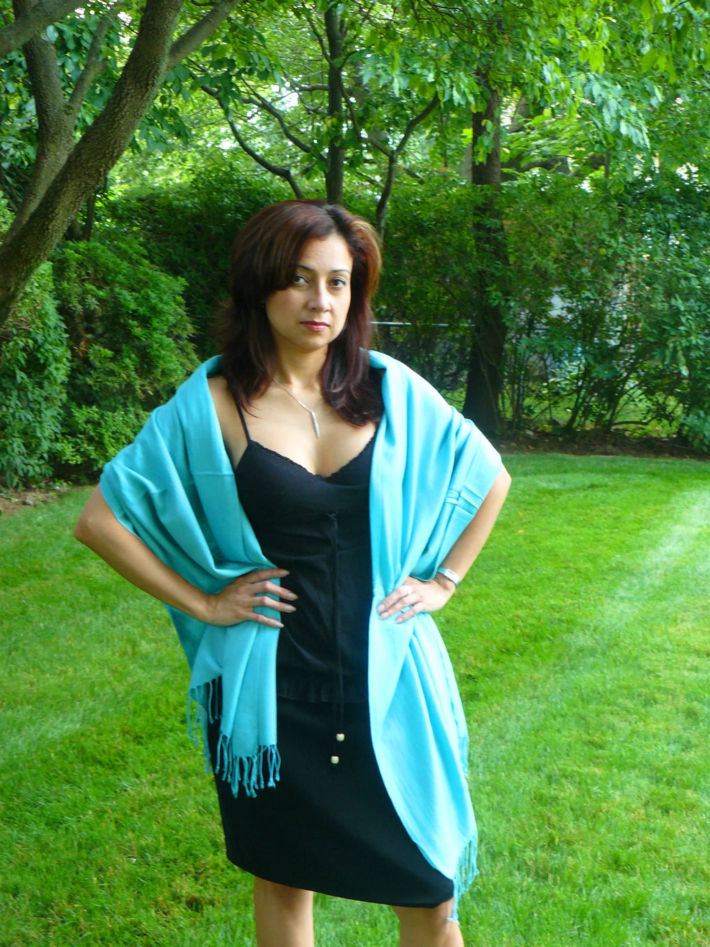 Scarf/Scarves/Shawl/Shawls/Stole/Wrap/Pashmina Scarf/Pashmina Shawl/Cashmere/Cashmere Scarf/Wool/Silk (Turquoise)