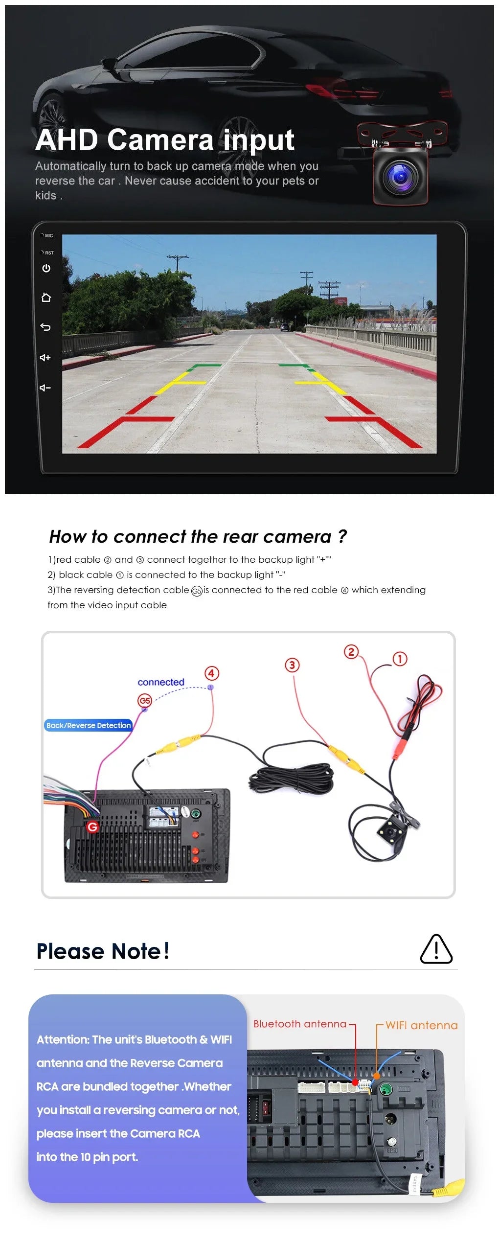 Android 2+32GB Car Stereo Wireless Carplay Android Auto Double Din Radio 9" 1280*720 IPS Screen WiFi GPS Navigation Bluetooth USB FM/RDS Receiver AHD Backup Camera
