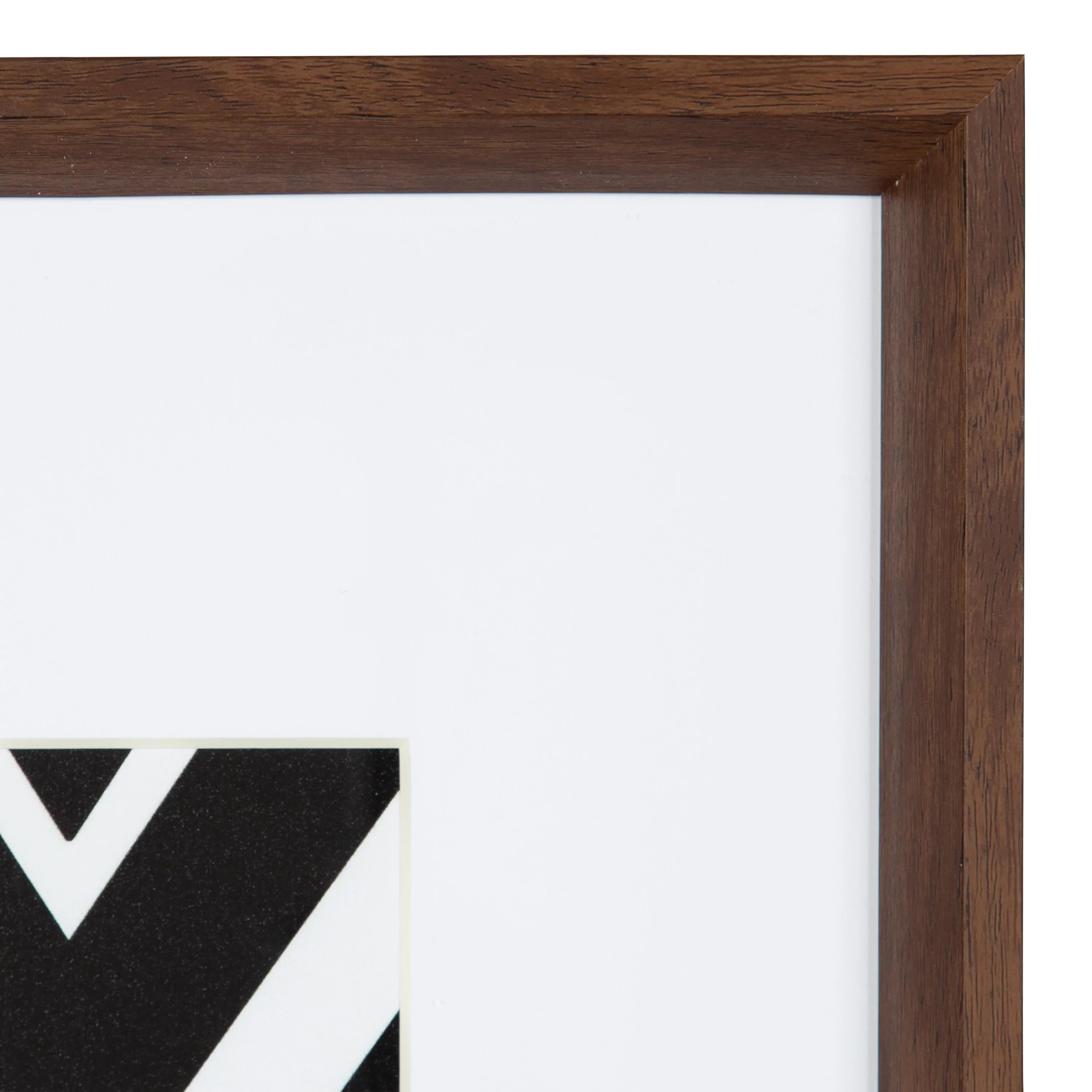 Kate and Laurel Calder Modern Framed Abstract Art Prints, Set of 6, Walnut Brown, Mid-Century Wall Decor for Display