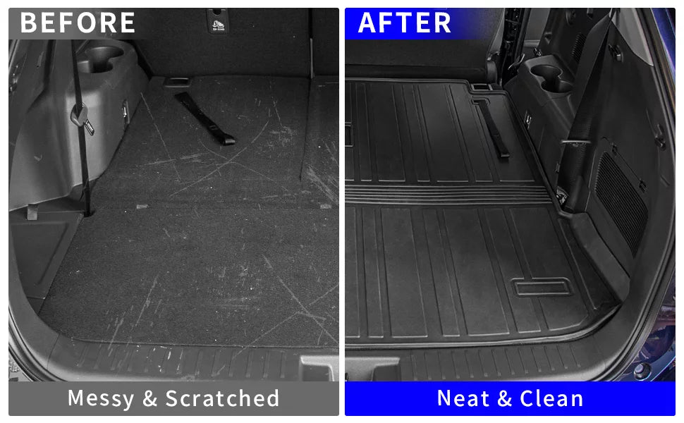 Cargo Mat Compatible with 2020-2024 Toyota Highlander Trunk Mat Cargo Liner TPE Back Seat Cover Protector 2022 7 Seats Highlander Accessories (2020-2023, Trunk Mat with Backrest Mat)