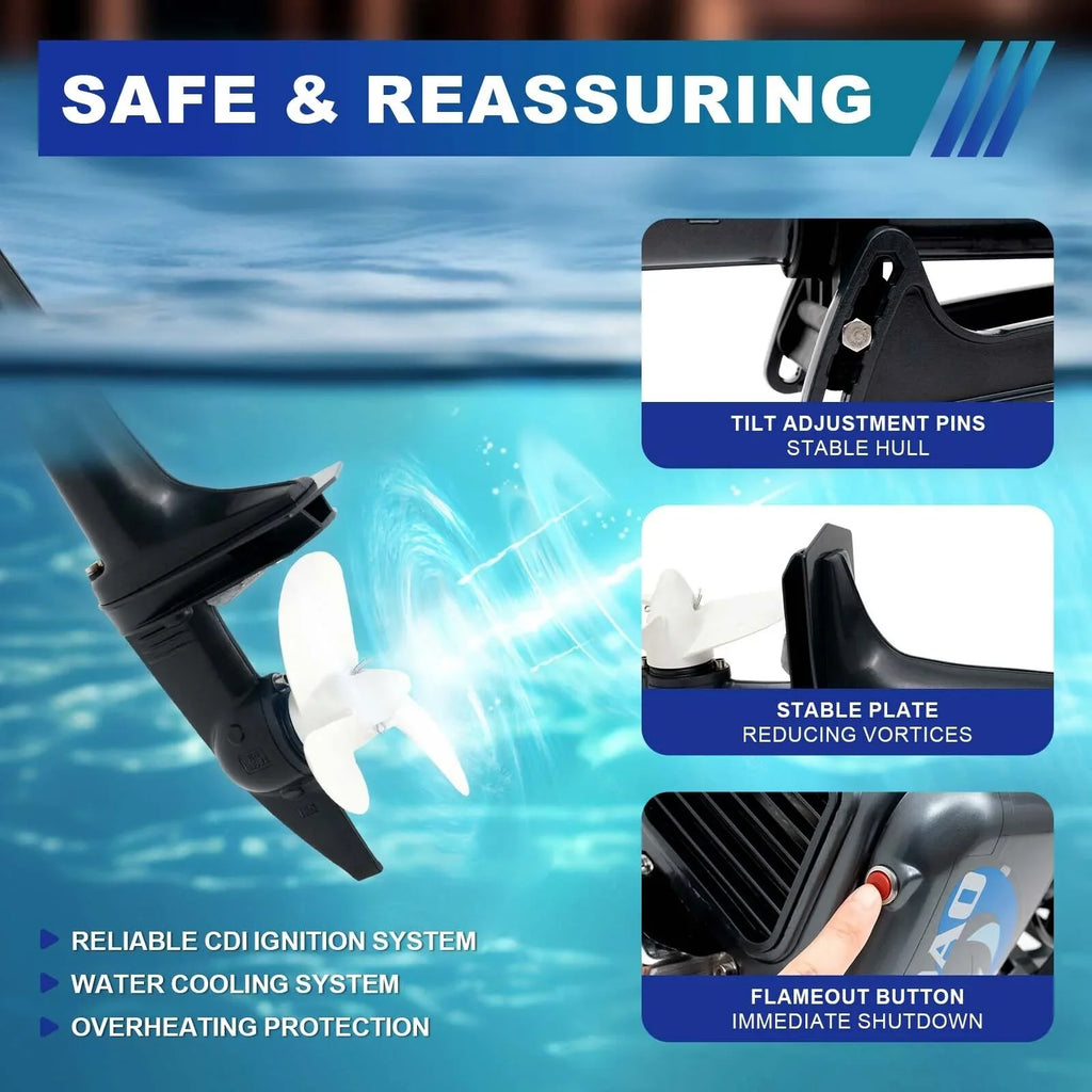 Heavy Duty 3.5HP 2 Stroke Outboard Engine Motor Boat Engine Water Cooling System