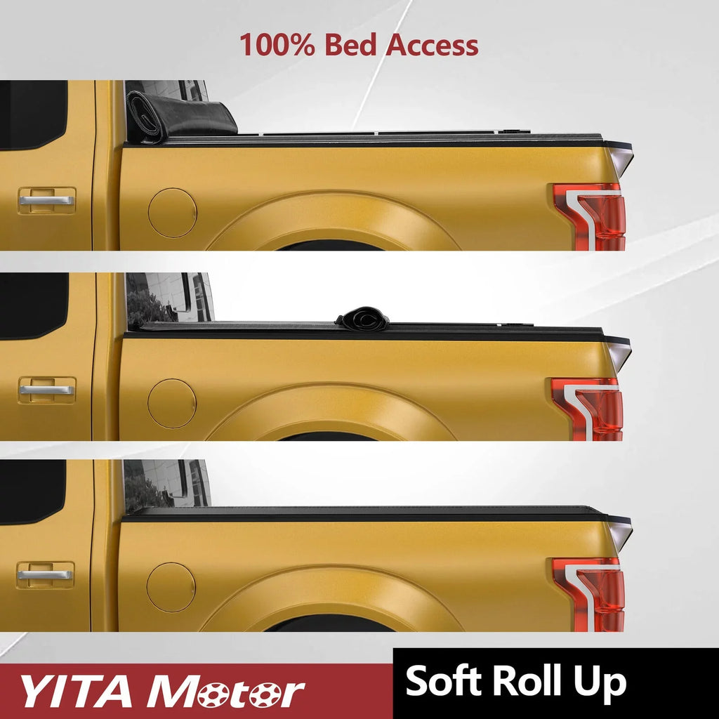 Ledkingdomus 6.2 ft Bed Soft Roll Up Truck Bed Tonneau Cover for 2015-2022 Chevy Colorado/GMC Canyon