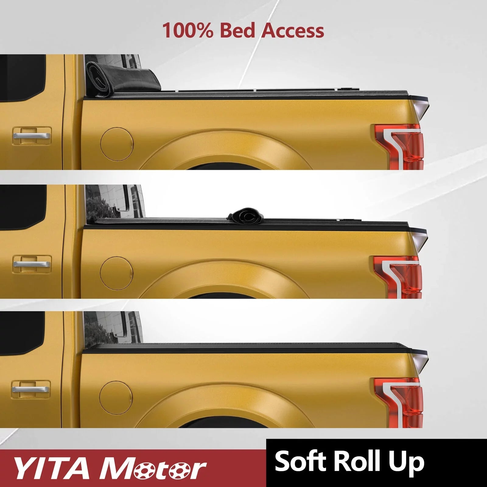 Ledkingdomus 6.2 ft Bed Soft Roll Up Truck Bed Tonneau Cover for 2015-2022 Chevy Colorado/GMC Canyon