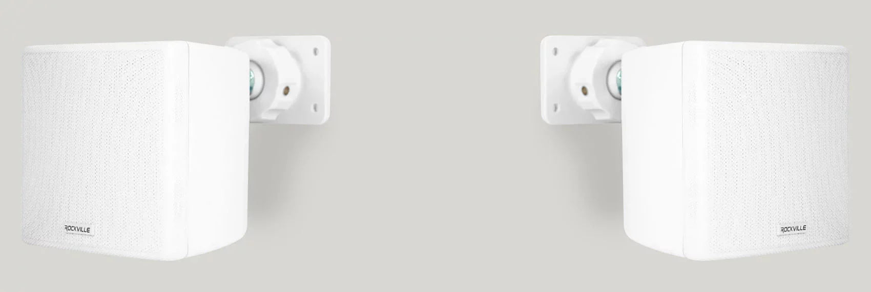 Rockville RPA40BT 4-Room Home Audio Kit Receiver+(8) White Wall Cube Speakers