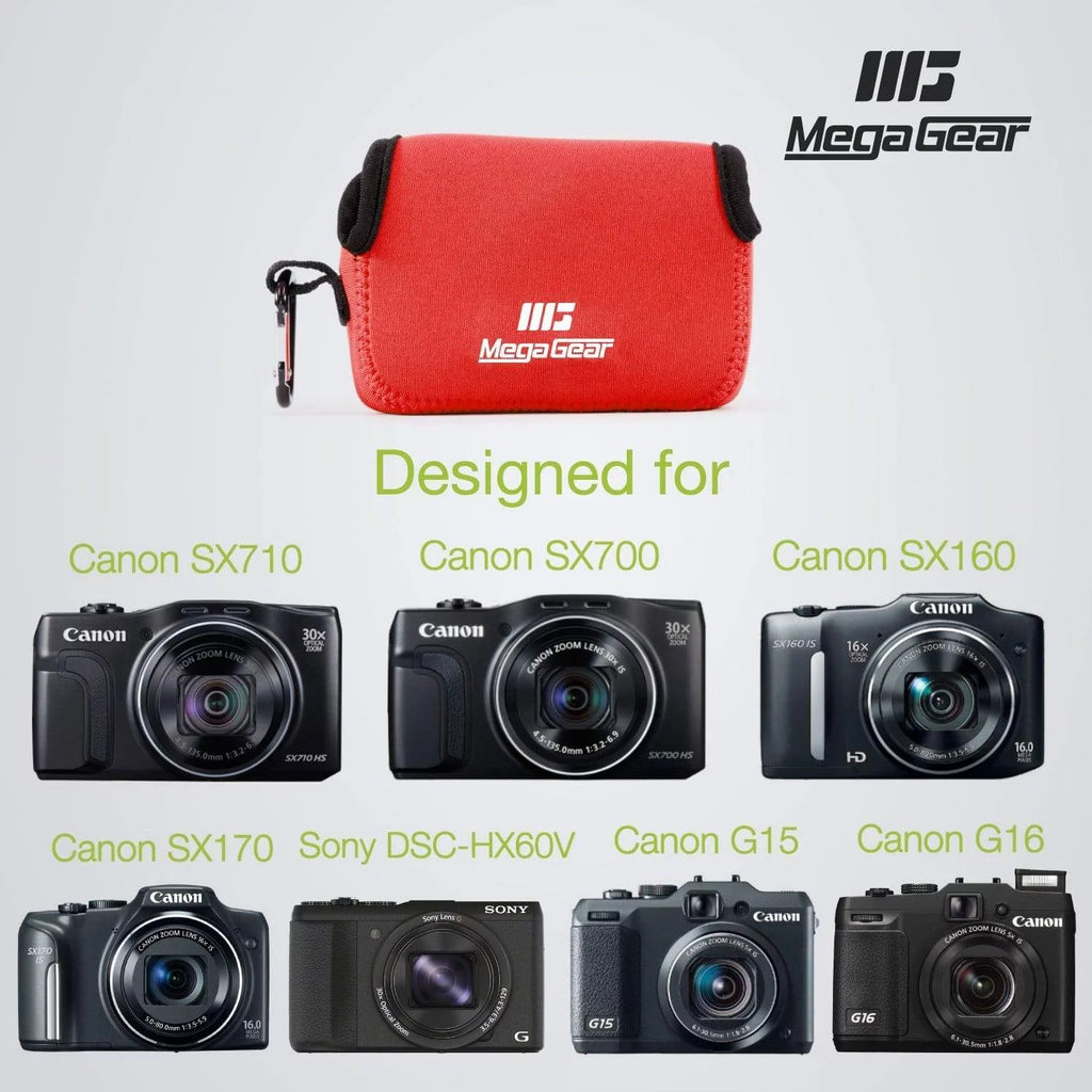 MegaGear Canon PowerShot SX720 HS, SX710 HS, Sony DSC-HX60V, DSC-HX50V, Canon SX700 HS, G16, SX170 IS, G15, SX160 IS Neoprene Camera Case