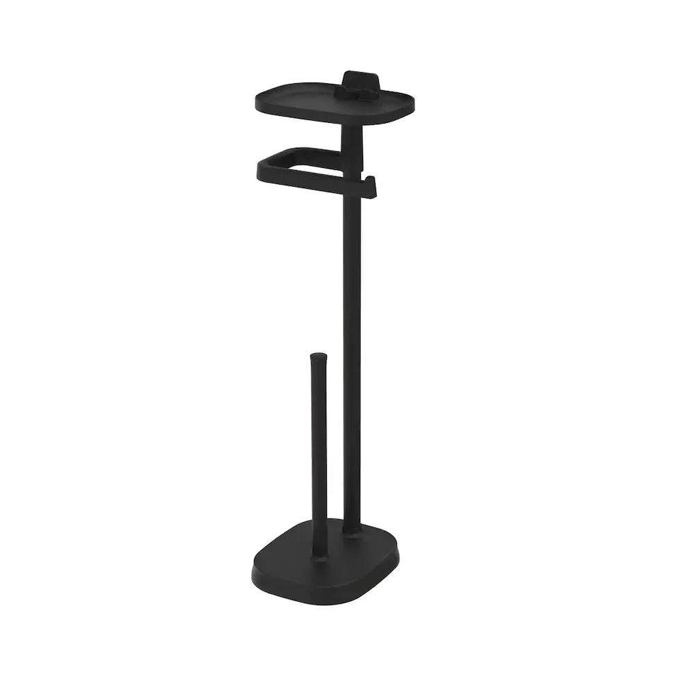 Delta 46609-MB Freestanding Toilet Paper Holder w/ Shelf and Reserve Matte Midnight Finish