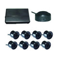 Boyo VTSR220 Rear 4 and Front 4 Parking Sensors with Waterproof Connector, Ebony