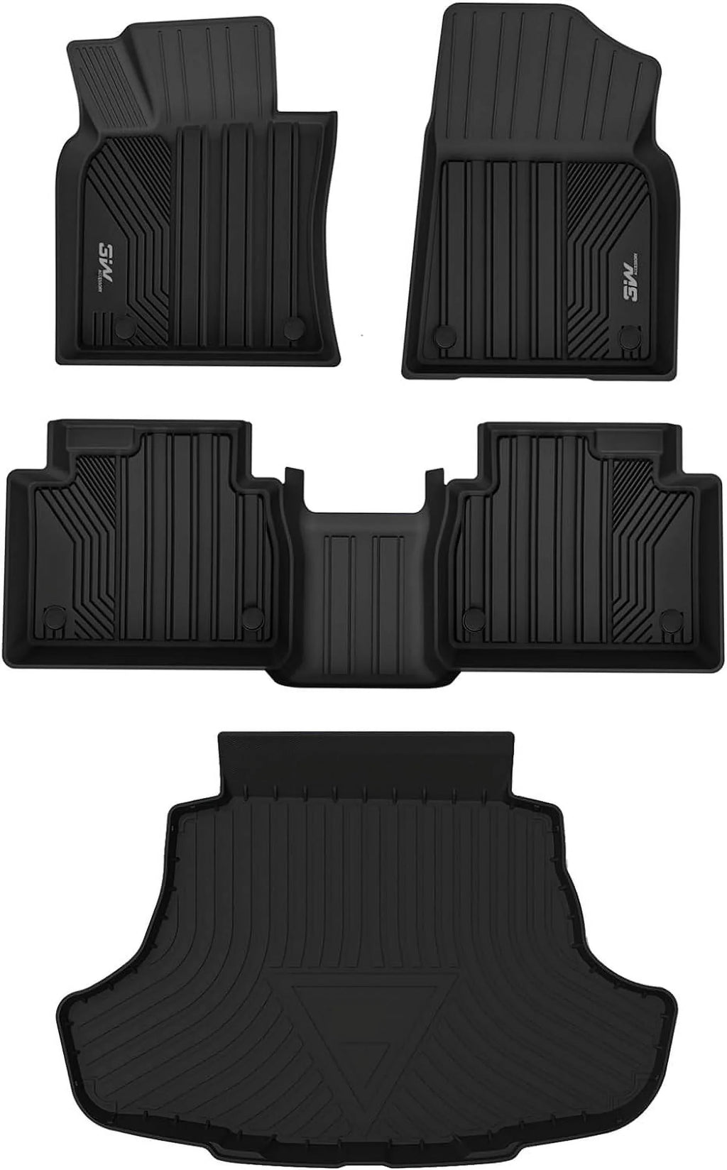 3W Floor Mats & Cargo Liner for Toyota Camry 2018-2024 ONLY FWD TPE All Weather Custom Fit Floor Liner and Trunk Mat for Camry FWD (Not for Hybrid or AWD)