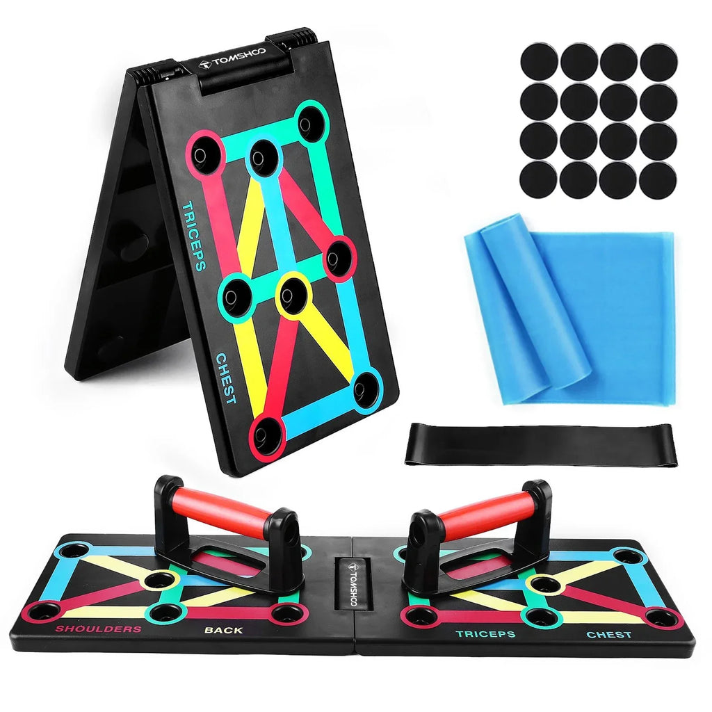 TOMSHOO Foldable Push-Board, Portable and Space-Saving Exercise Gentlemen Strengthen Arms, Chest, and Shoulders, Suitable for All Fitness Levels