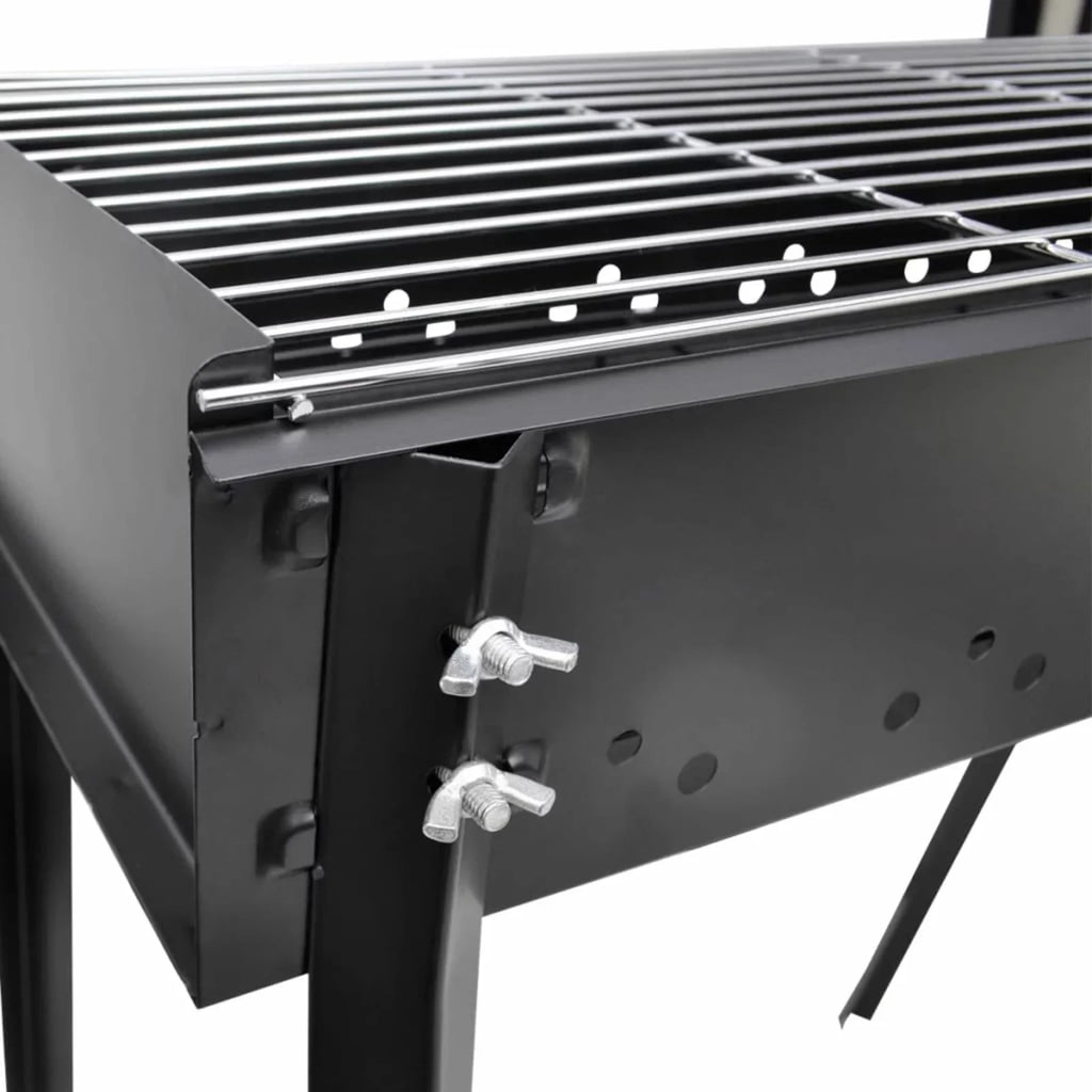 Anself Charcoal BBQ Stand Steel Barbecue Grill Midnight for Camping Cooking, Grilling, Smoking, Picnic, Hiking, Party, Garden, Patio 29.5 x 18.5 x 30 Inches (L x W x H)