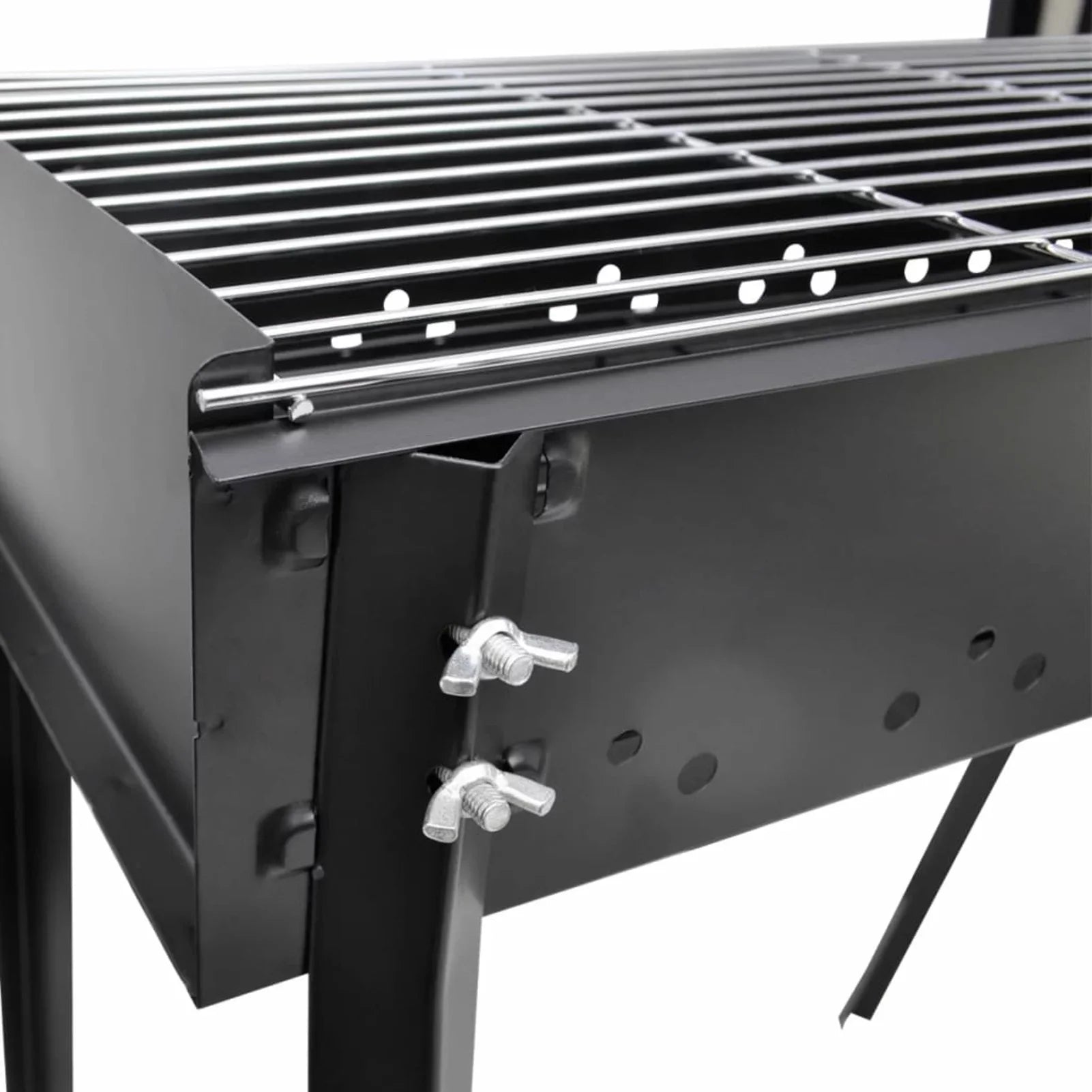 Anself Charcoal BBQ Stand Steel Barbecue Grill Midnight for Camping Cooking, Grilling, Smoking, Picnic, Hiking, Party, Garden, Patio 29.5 x 18.5 x 30 Inches (L x W x H)