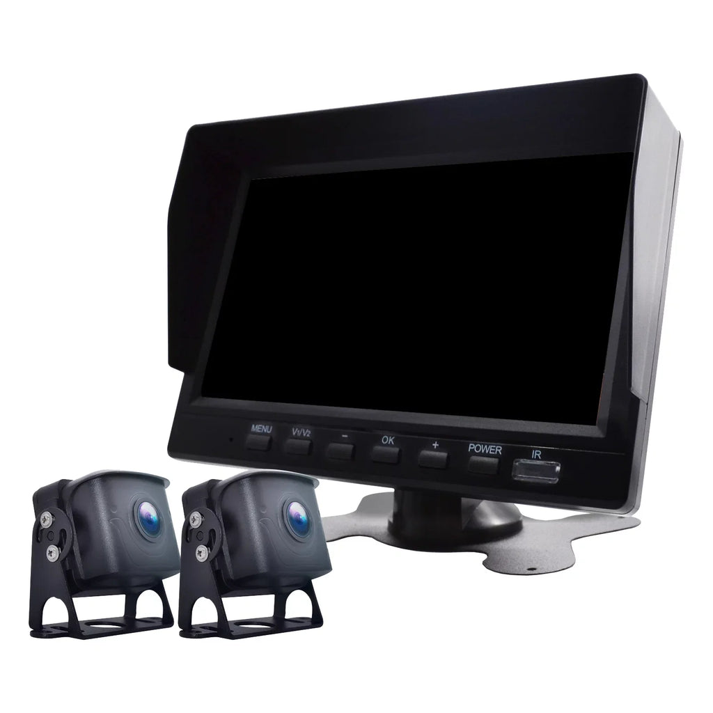 7" Monitor DVR Driving Video Recorder with BSD for RV Truck Bus+2 Backup Camera