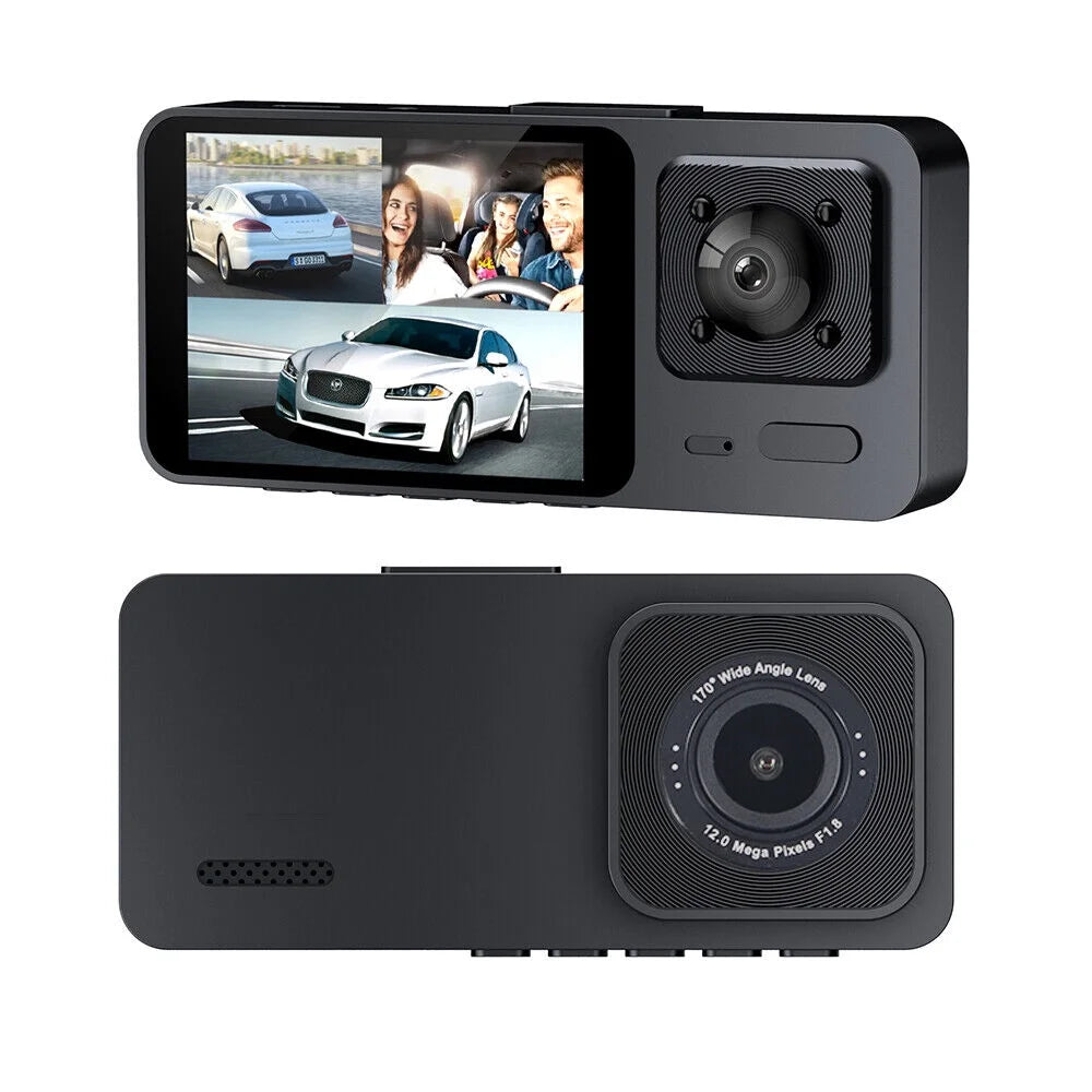 G·PEH HD Dual Lens Car Dash Cam Front/Rear/Inside Video Recorder Camera G-sensor