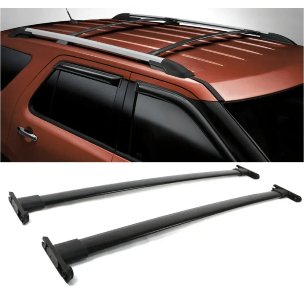 For Ford Explorer Police Interceptor Utility Roof Rack Bar 2Pc Midnight Aluminum