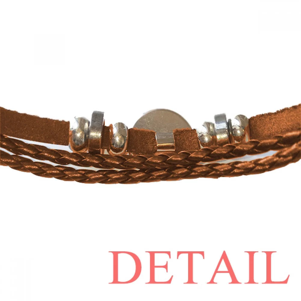 Flower Petal Flowe Pattern Bracelet Wristband Leather Jewelry Gentlemen