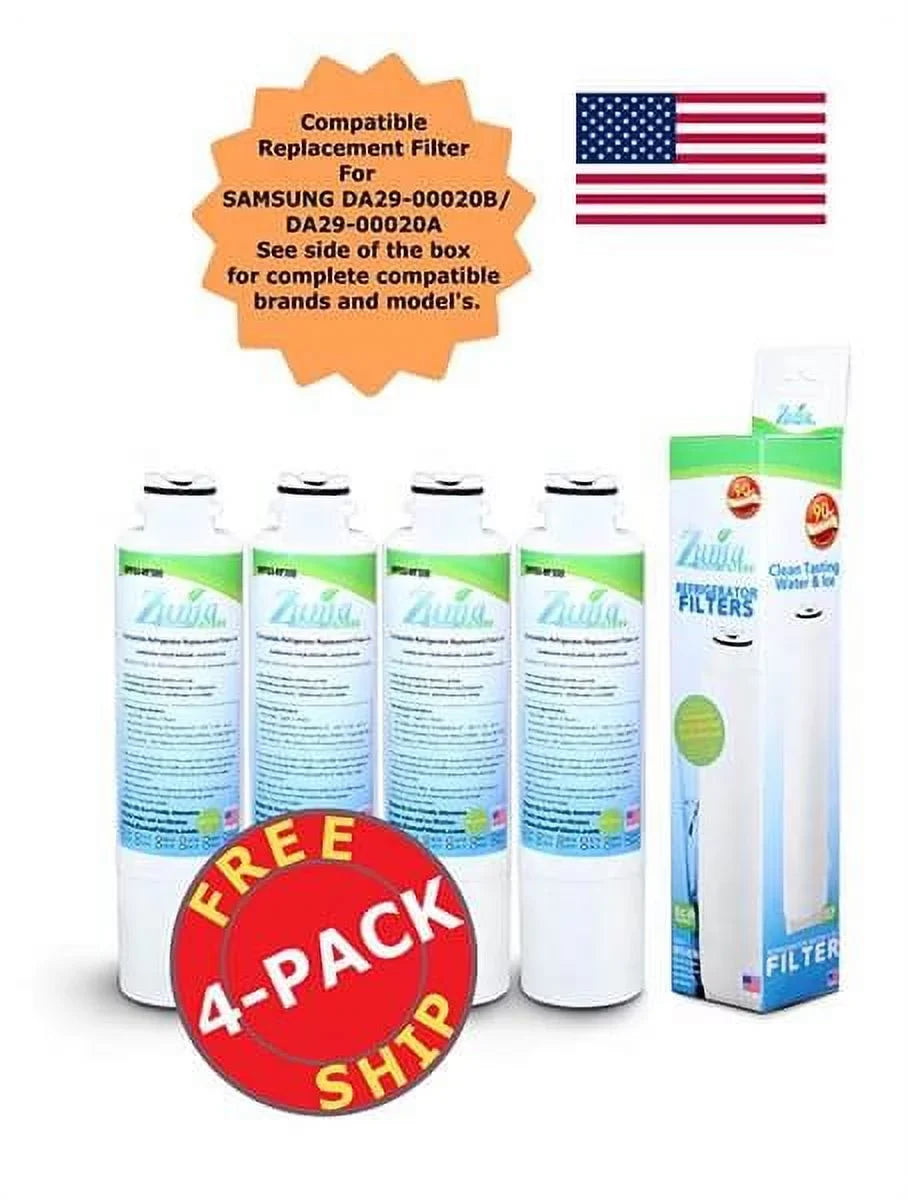 ZUMA Brand , Water and Ice Filter , Model # OPFS3-RF300 , Compatible with RF4287HABP/XAA - 4 Pack - Made in U.S.A.