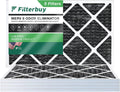 Filterbuy 12x20x1 MERV 8 Odor Eliminator Pleated HVAC AC Furnace Air Filters with Activated Carbon (5-Pack)