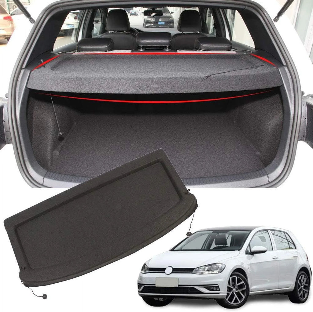 Fit 2015-2019 Volkswagen GTI Golf 7 Non-retractable Cargo Cover for 2015 2016 2017 2018 2019 VW GTI GOLF 7 Hatchback Rear Trunk Luggage Privacy Shade Accessory, Ebony