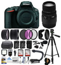 Nikon D5500/D5600 Digital Camera with 70-300mm Lens & 128GB | 2x Batteries | Charger | Backpack | Case | Filters | Microphone Bundle