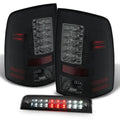 AKKON - For 2009-2018 Dodge Ram LH Left + RH Right Individuals Dark LED Tail Lights + LED 3rd Brake Light Set
