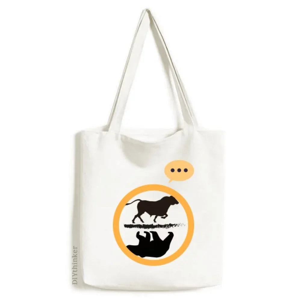 Reflection Stock Market Bull Expression Sack Canvas Tote Shoulder Bag