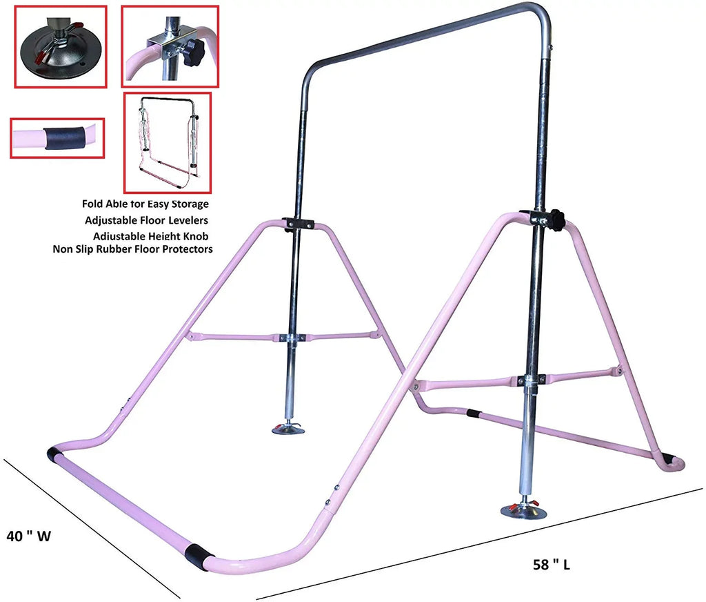 Progymnastics Gymnastics Bar, Jungle Gym Horizontal Bar Kip Bar, Junior Training, Monkey Bar Climbing Tower Pink
