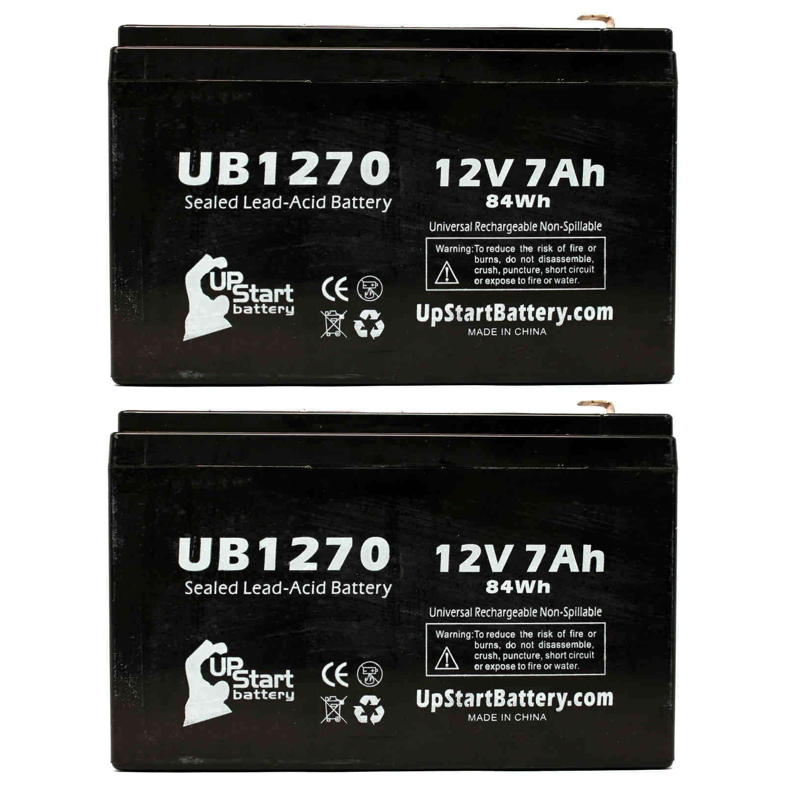 2x Pack - Compatible APC SMART-UPS 2000 SURT2000XLI Battery - Individuals UB1270 Universal Sealed Lead Acid Battery (12V, 7Ah, 7000mAh, F1 Terminal, AGM, SLA) - Includes 4 F1 to F2 Terminal Adapters