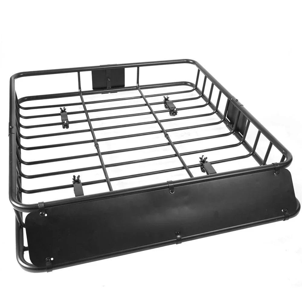 Jeremywell Universal 44" x 39" X 6" 150 lbs Roof Rack Rooftop Cargo Carrier Ebony Steel - Top Luggage Carrier Cargo Holder