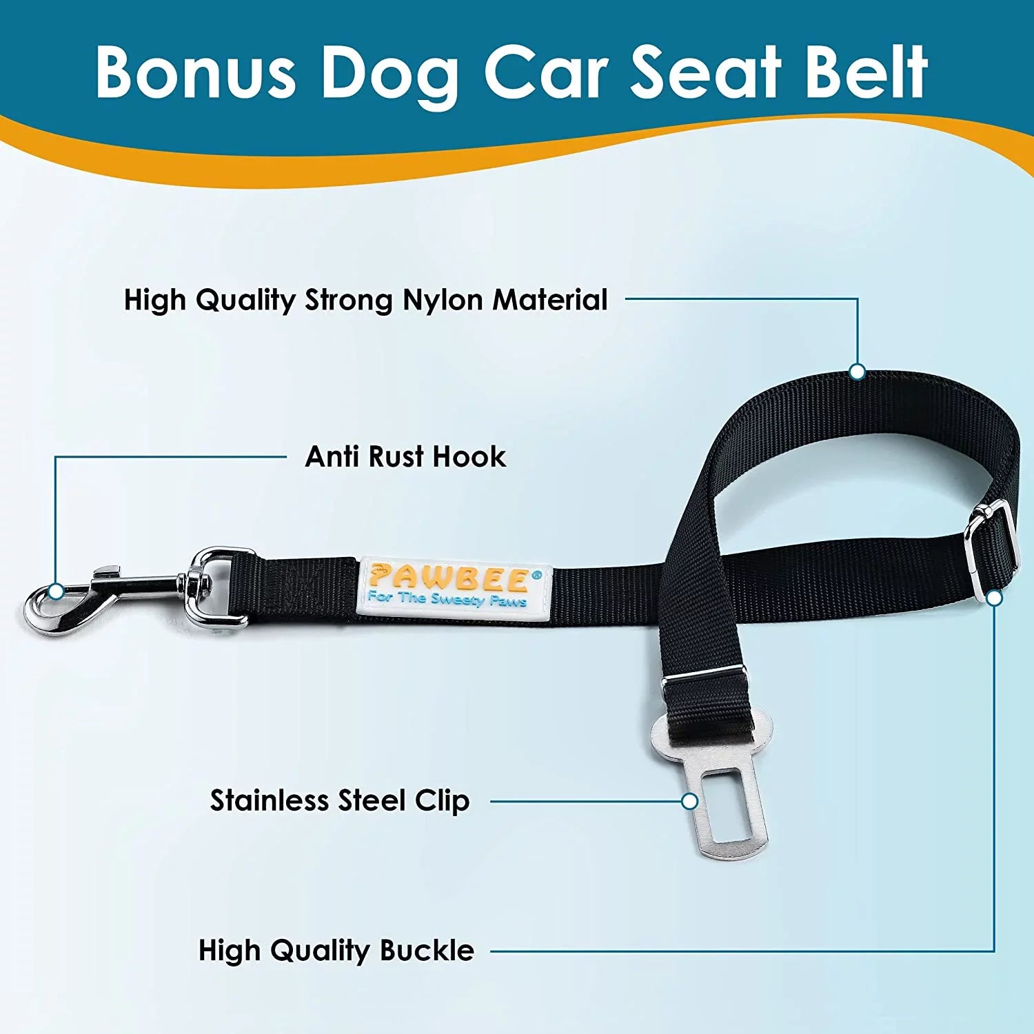 PAWBEE Dog Car Seat Cover – Nonslip & Scratchproof Dog Seat Covers for Cars – Waterproof Car Seat Covers for Dogs with Bonus Car Seat Belt – SUV, Trucks & Car Hammock for Dogs with Front Mesh Window