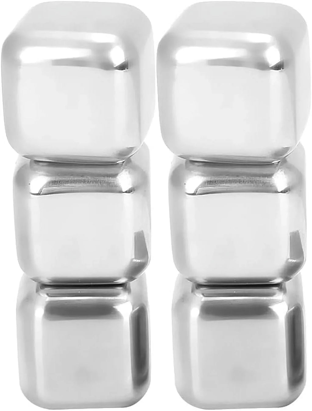 Ice Stone Reusable Whiskey Balls Stainless Steel Ice Cubes Metal Ice Sphere Cubes Beverage Chilling Rocks for Red Wine Bar Beer Scotch Vodka Drinks(6Pcs)