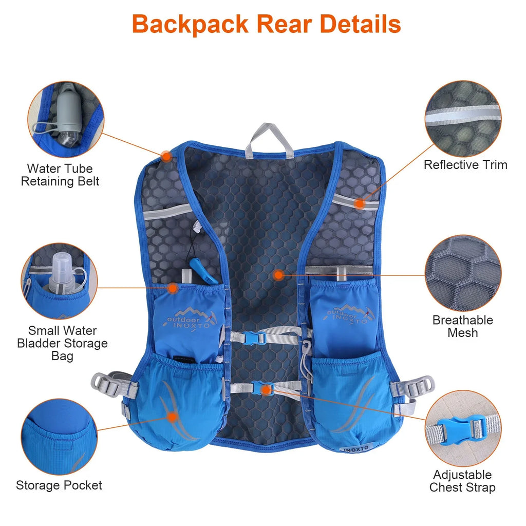 Runing Hydration Vest Backpack, iMounTEK Running Water Vest Hydration Pack with 2.4L Water Bladder Bag for Trail Running Marathon Race Hiking Cycling Grey