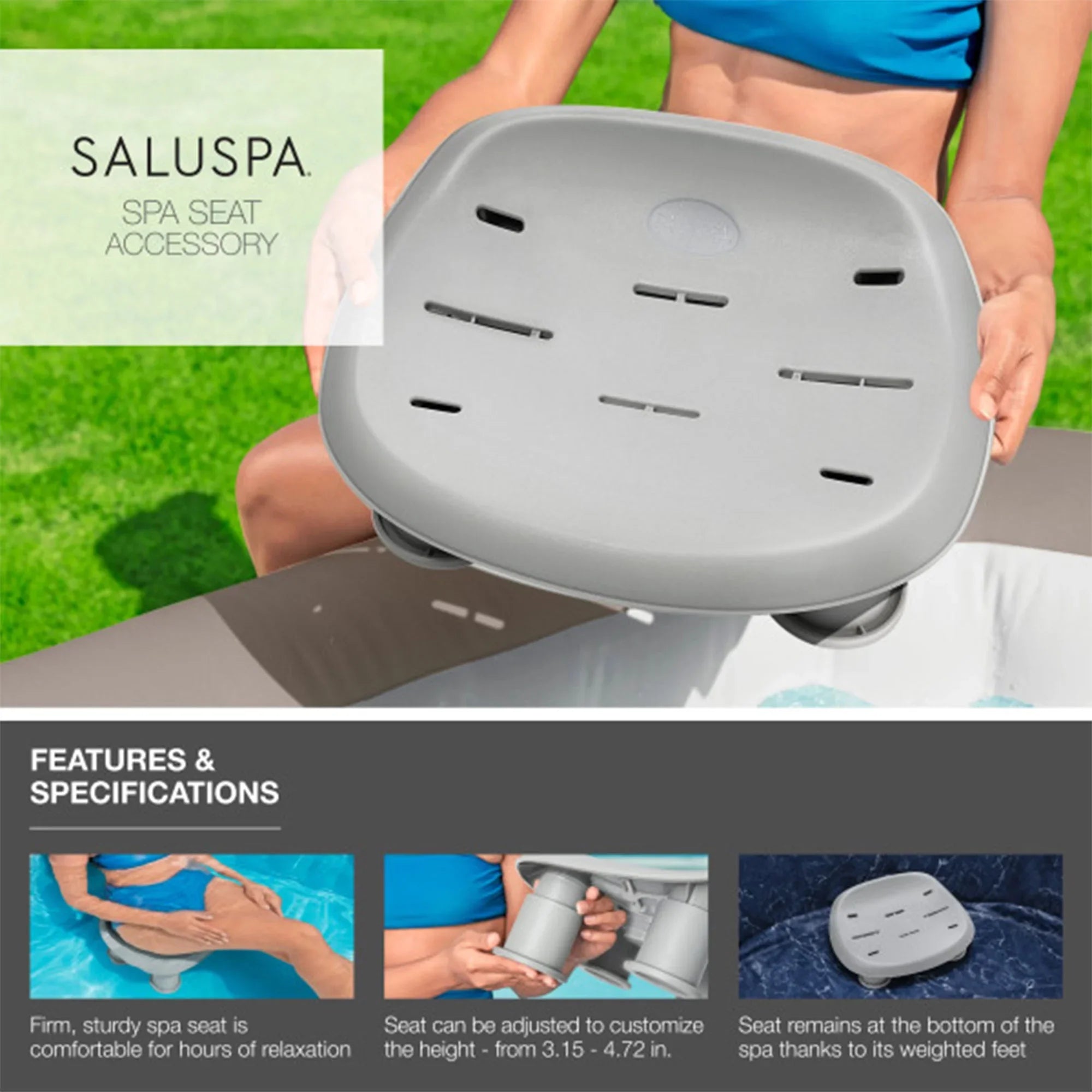 Bestway SaluSpa Honolulu AirJet Hot Tub w/6 Pool/Spa Seat & 6 Pillows