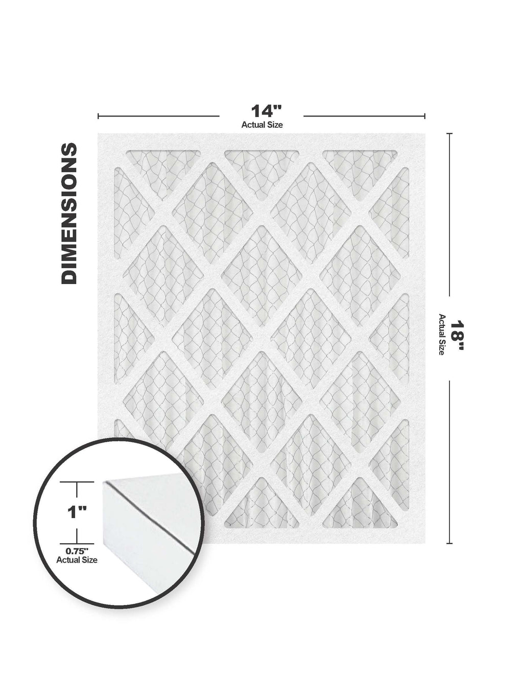 14x18x1 (Actual Size) MERV 8 Furnace Filter (4 Pack)