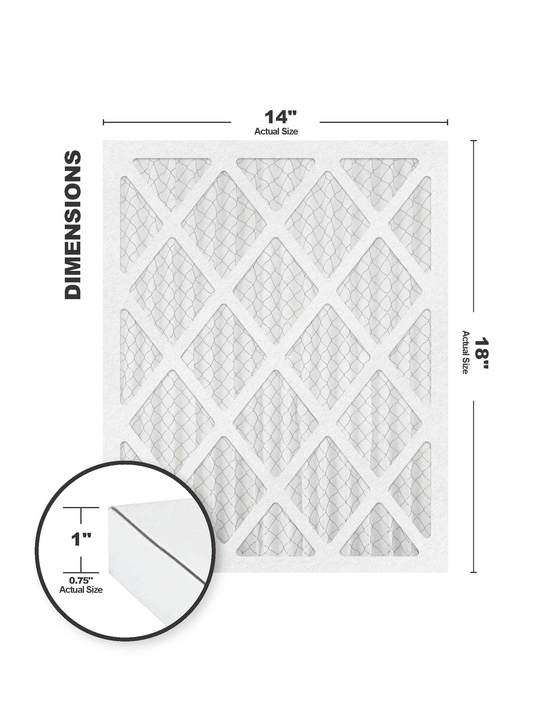 14x18x1 (Actual Size) MERV 8 Furnace Filter (4 Pack)